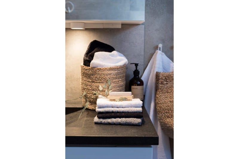 Badelagen Basis Frotté - Sort - Tekstiler - Badetekstiler - Badehåndklæder