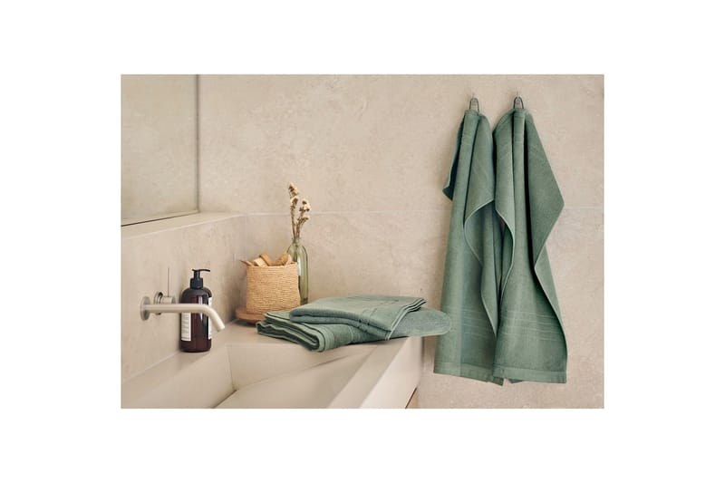 Badelagen Helle Frotté 90 x 150 cm - Grøn - Tekstiler - Badetekstiler - Badehåndklæder