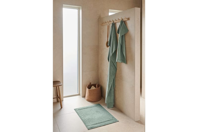 Bademåtte Helle 50 x 70 cm Grøn - Grøn - Tekstiler - Badetekstiler - Håndklæder