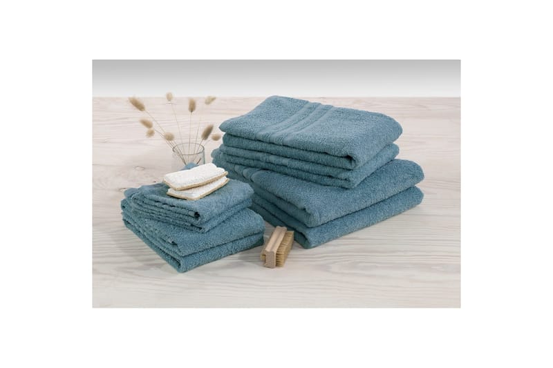 Brusehåndklæde Basis Frotté 65 x 130 cm - Blå - Tekstiler - Badetekstiler - Badehåndklæder