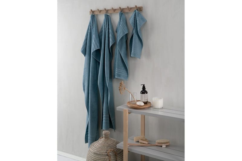 Brusehåndklæde Basis Frotté 65 x 130 cm - Blå - Tekstiler - Badetekstiler - Badehåndklæder