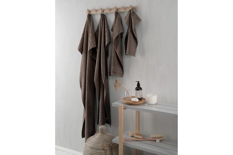 Brusehåndklæde Basis Frotté 65 x 130 cm - Brun - Tekstiler - Badetekstiler - Håndklæder