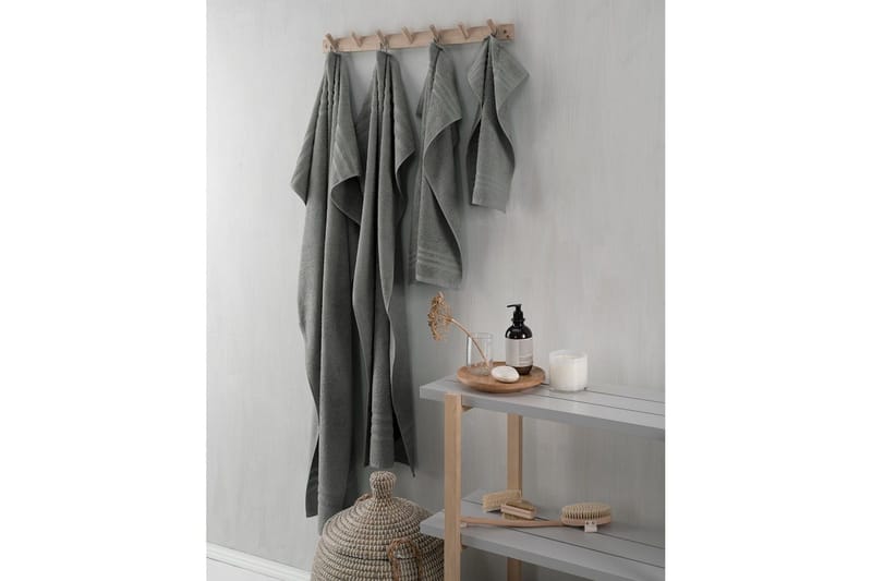 Brusehåndklæde Basis Frotté 65 x 130 cm - Grå - Tekstiler - Badetekstiler - Håndklæder