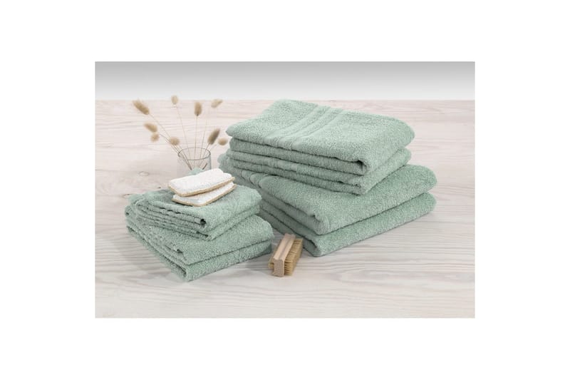 Brusehåndklæde Basis Frotté 65 x 130 cm - Grøn - Tekstiler - Badetekstiler - Håndklæder