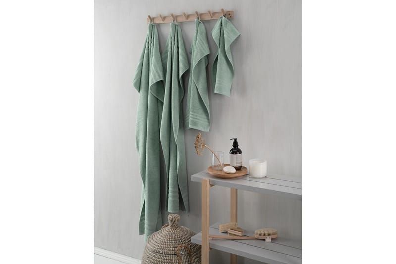 Brusehåndklæde Basis Frotté 65 x 130 cm - Grøn - Tekstiler - Badetekstiler - Håndklæder