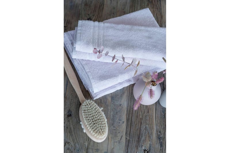 Brusehåndklæde Basis Frotté 65 x 130 cm - Hvid - Tekstiler - Badetekstiler - Håndklæder