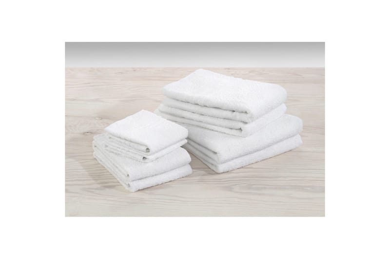 Brusehåndklæde Basis Frotté 65 x 130 cm - Hvid - Tekstiler - Badetekstiler - Håndklæder