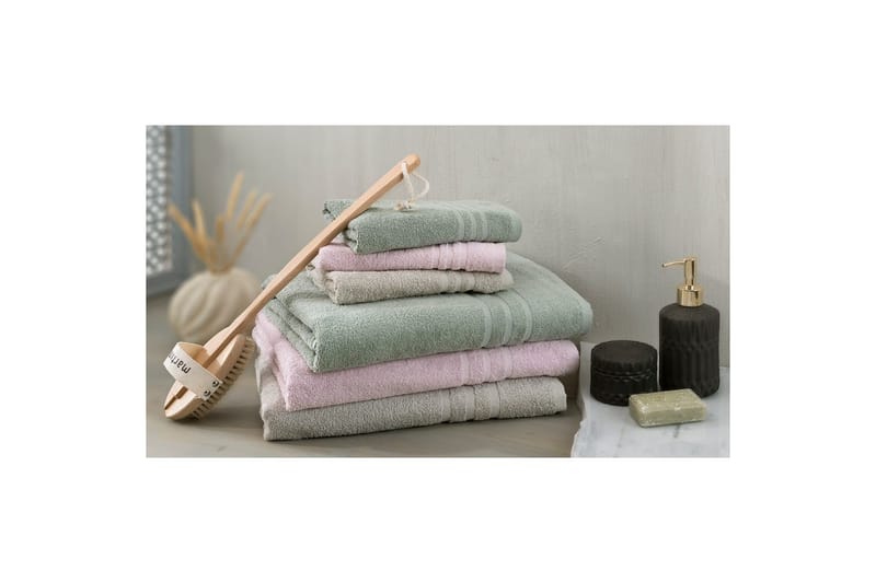 Brusehåndklæde Basis Frotté 65 x 130 cm - Lyserød - Tekstiler - Badetekstiler - Håndklæder