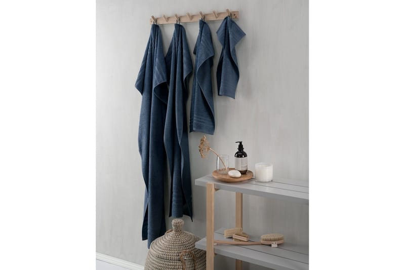 Brusehåndklæde Basis Frotté 65 x 130 cm - Marineblå - Tekstiler - Badetekstiler - Håndklæder