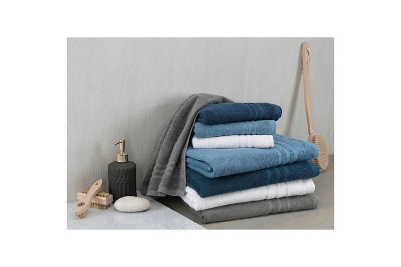 Brusehåndklæde Basis Frotté 65 x 130 cm - Marineblå - Tekstiler - Badetekstiler - Håndklæder