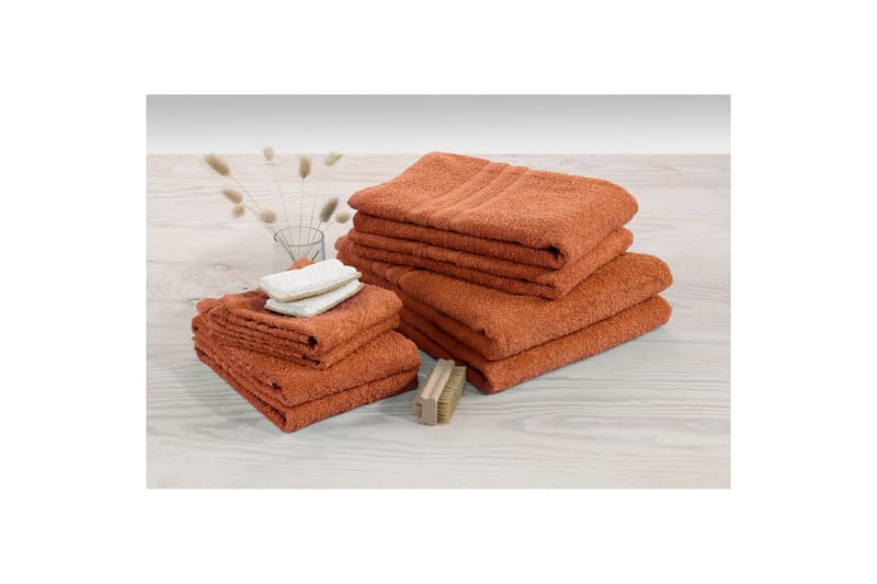 Brusehåndklæde Basis Frotté 65 x 130 cm - Rust - Tekstiler - Badetekstiler - Badehåndklæder