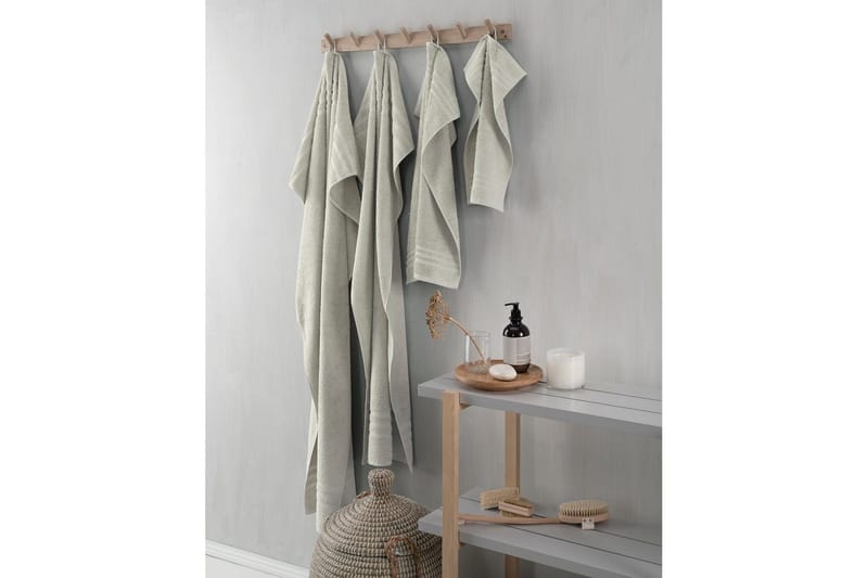 Brusehåndklæde Basis Frotté 65 x 130 cm - Sand - Tekstiler - Badetekstiler - Håndklæder