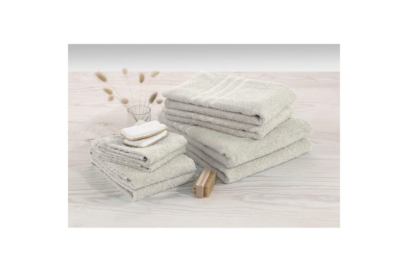 Brusehåndklæde Basis Frotté 65 x 130 cm - Sand - Tekstiler - Badetekstiler - Håndklæder