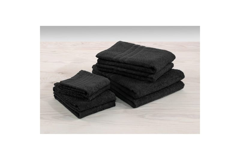 Brusehåndklæde Basis Frotté 65 x 130 cm - Sort - Tekstiler - Badetekstiler - Håndklæder
