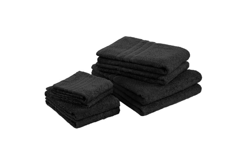 Brusehåndklæde Basis Frotté 65 x 130 cm - Sort - Tekstiler - Badetekstiler - Håndklæder
