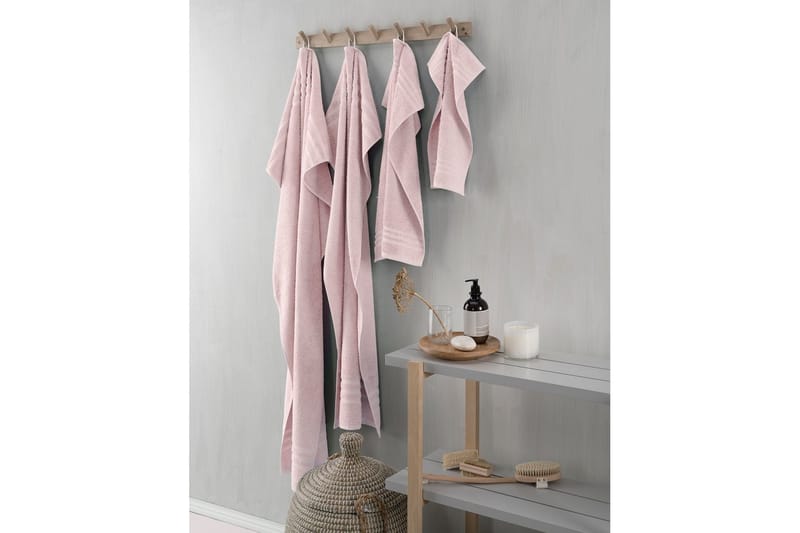 Frotté Basic 50 x 70 cm Lyserød - Lyserød - Tekstiler - Badetekstiler - Håndklæder