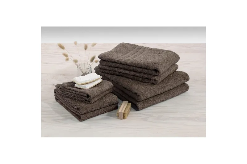 Gæstehåndklæde Basis Frotté - Brun - Tekstiler - Badetekstiler - Håndklæder