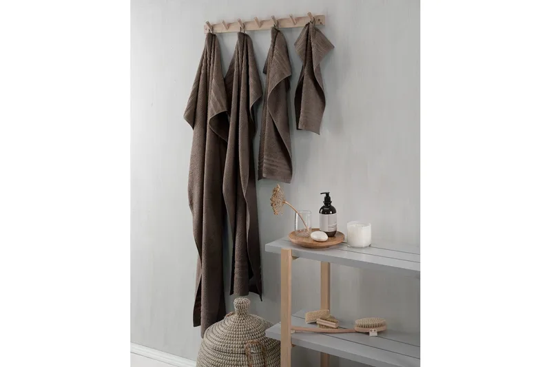 Gæstehåndklæde Basis Frotté - Brun - Tekstiler - Badetekstiler - Håndklæder