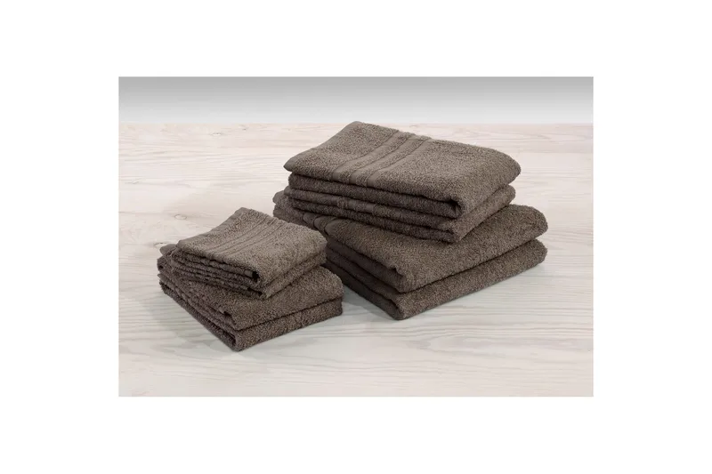 Gæstehåndklæde Basis Frotté - Brun - Tekstiler - Badetekstiler - Håndklæder