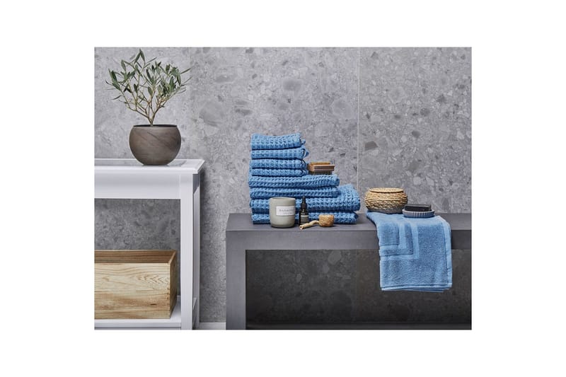 Håndklæde Areora sæt af 9 Blå - Blå - Tekstiler - Badetekstiler - Håndklæder