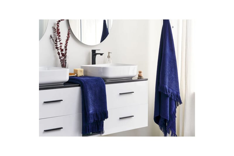Håndklæde Atiu sæt af 2 Blå - Blå - Tekstiler - Badetekstiler - Badehåndklæder