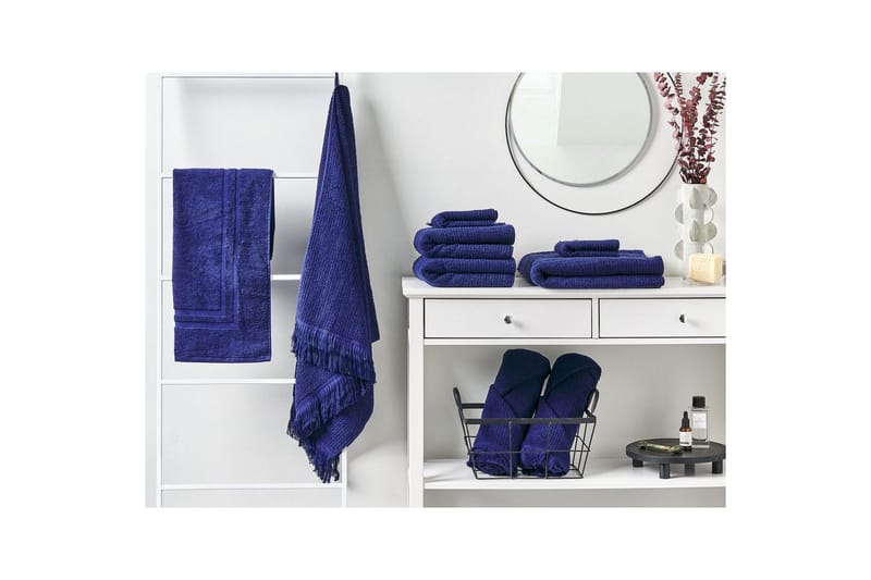 Håndklæde Atiu sæt af 9 Blå - Blå - Tekstiler - Badetekstiler - Håndklæder