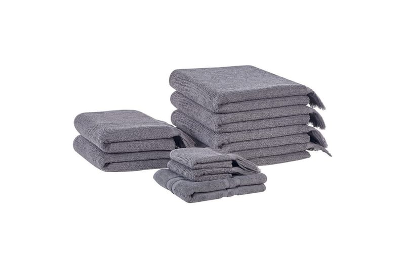 Håndklæde Atiu sæt af 9 Grå, Grå