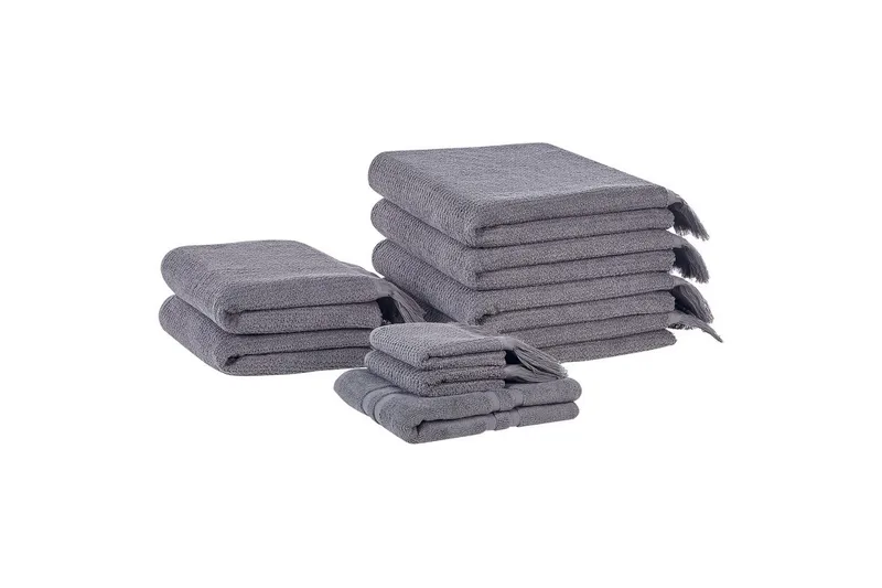 Håndklæde Atiu sæt af 9 Grå, Grå