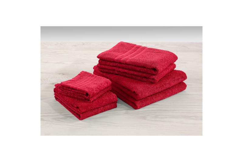 Håndklæde Basis Frotté - Rød - Tekstiler - Badetekstiler - Håndklæder