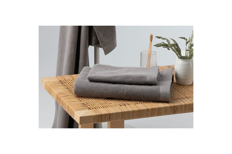 Håndklæde Enzo 50 x 70 cm - Grå - Tekstiler - Badetekstiler - Håndklæder