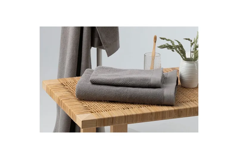Håndklæde Enzo 50 x 70 cm - Grå - Tekstiler - Badetekstiler - Håndklæder