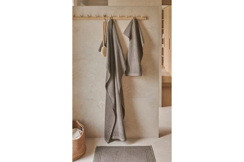 Håndklæde Helle 50 x 70 cm - Brun - Tekstiler - Badetekstiler - Håndklæder