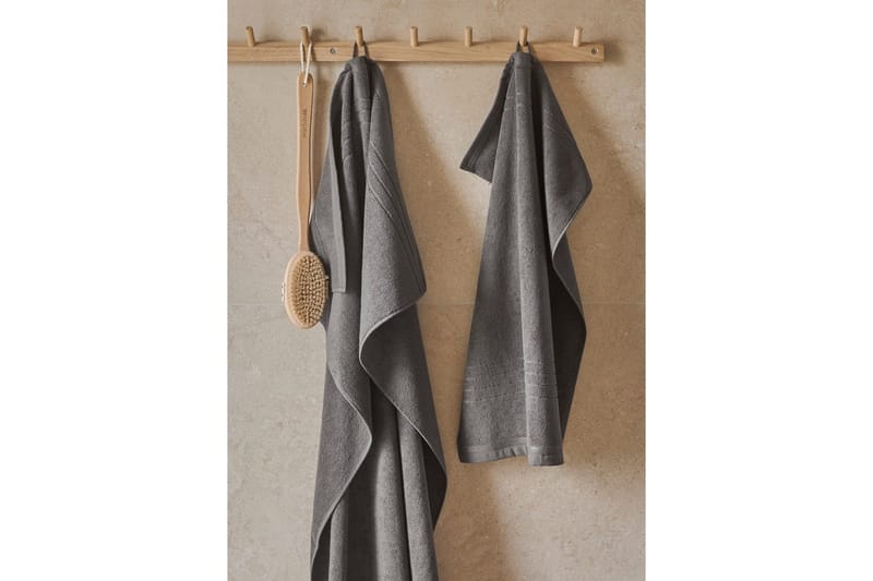 Håndklæde Helle 50 x 70 cm - Grå - Tekstiler - Badetekstiler - Håndklæder