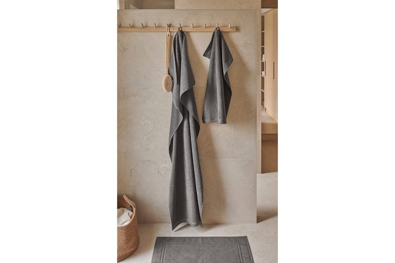 Håndklæde Helle 50 x 70 cm - Grå - Tekstiler - Badetekstiler - Håndklæder
