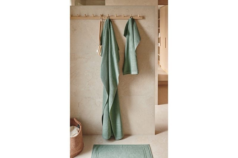Håndklæde Helle 50 x 70 cm - Grøn - Tekstiler - Badetekstiler - Håndklæder