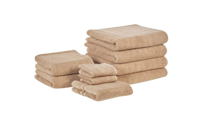 Håndklæde Mitiaro sæt á 9 Beige, Beige