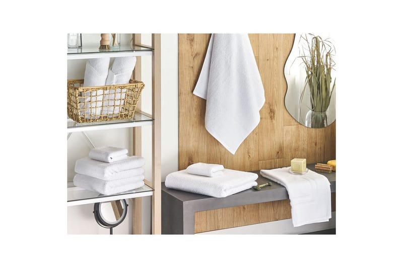 Håndklæde Mitiaro sæt á 9 Hvid - Hvid - Tekstiler - Badetekstiler - Håndklæder