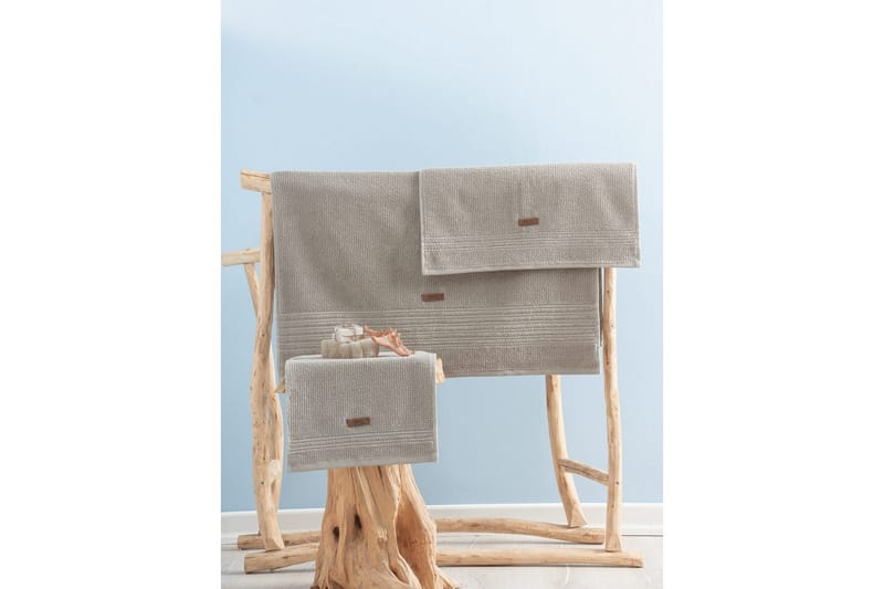 Håndklædesæt (3 stykker) Velvære Beige - Beige - Tekstiler - Badetekstiler - Håndklæder