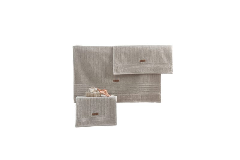 Håndklædesæt (3 stykker) Velvære Beige - Beige - Tekstiler - Badetekstiler - Håndklæder