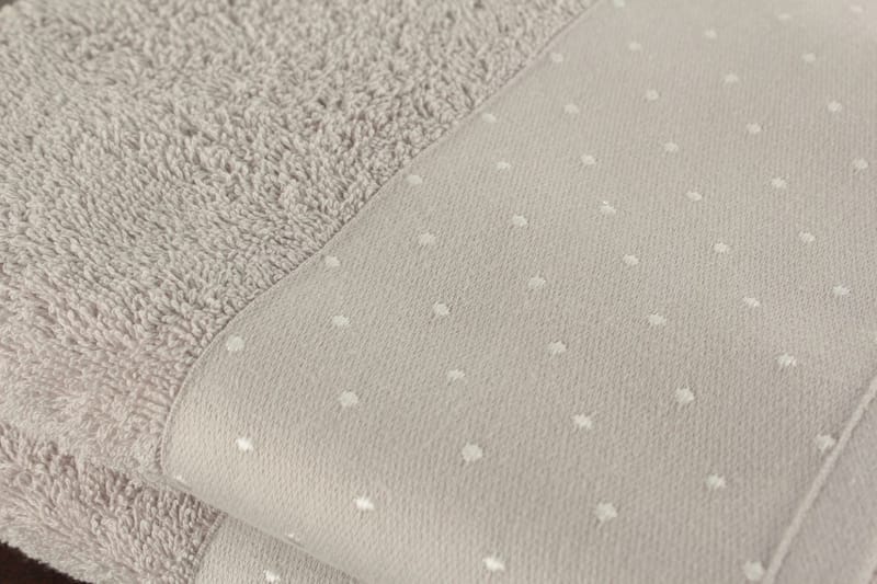 aheser Håndklæde 50x90 cm 2-pak - Lysegrå/Hvid - Tekstiler - Badetekstiler - Håndklæder