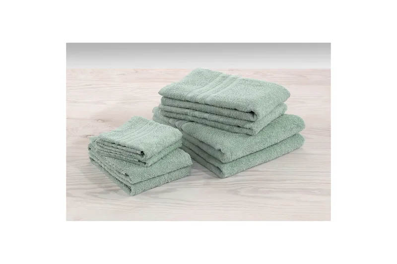 Gæstehåndklæde Basis Frotté - Grøn - Tekstiler - Badetekstiler - Håndklæder