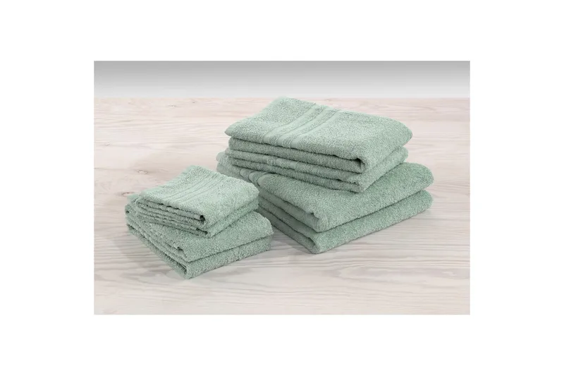 Gæstehåndklæde Basis Frotté - Grøn - Tekstiler - Badetekstiler - Håndklæder