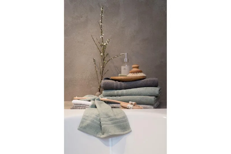 Gæstehåndklæde Basis Frotté - Grøn - Tekstiler - Badetekstiler - Håndklæder