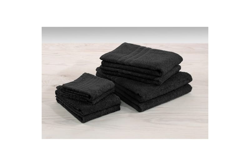 Gæstehåndklæde Basis Frotté - Sort - Tekstiler - Badetekstiler - Håndklæder