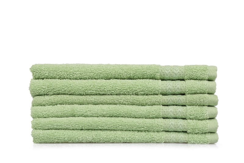 Hobby Håndklæde 30x50 cm 6-pak - Grøn - Tekstiler - Badetekstiler - Håndklæder