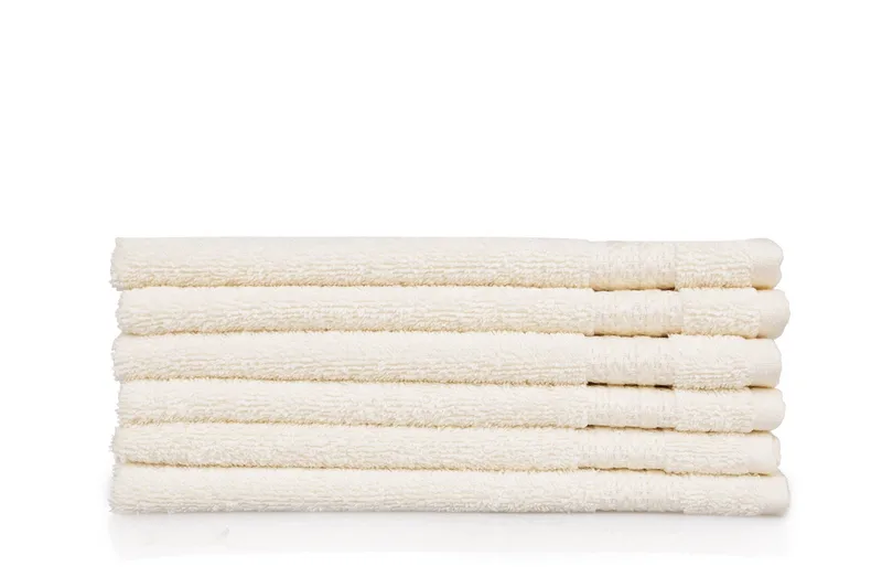 Hobby Håndklæde 30x50 cm 6-pak - Creme - Tekstiler - Badetekstiler - Håndklæder