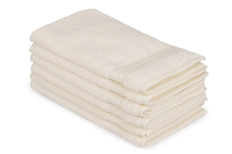 Hobby Håndklæde 30x50 cm 6-pak - Creme - Tekstiler - Badetekstiler - Håndklæder