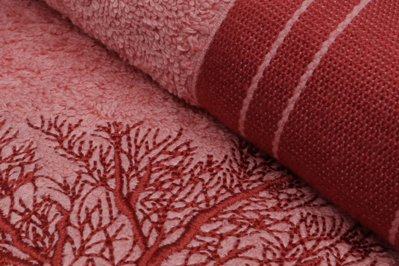 Hobby Håndklæde 50x90 cm 2-pak - Lys Lyserød/Rød - Håndklæder
