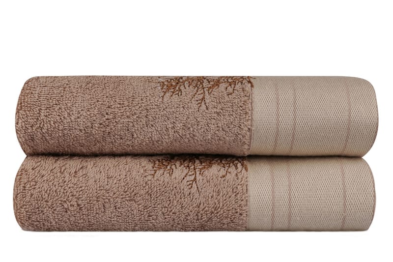 Hobby Håndklæde 50x90 cm 2-pak - Lysebrun/Creme - Håndklæder