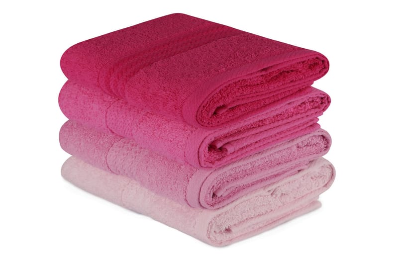 Hobby Håndklæde 50x90 cm 4-pak - Lyserød - Håndklæder